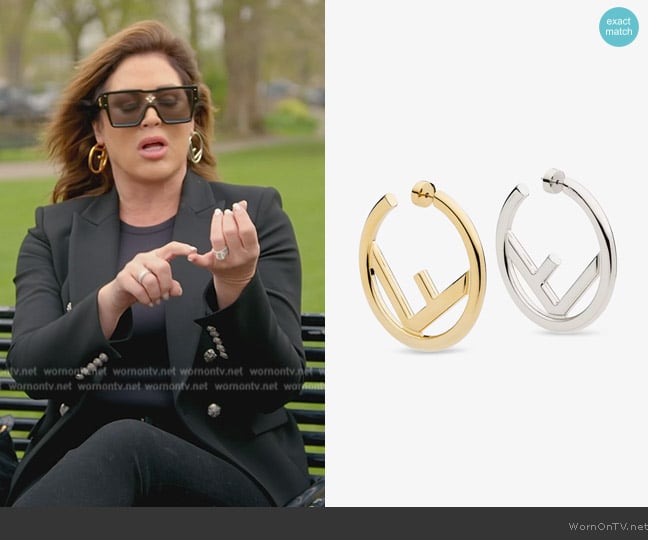 Fendi F Is Fendi Earrings worn by Emily Simpson on The Real Housewives of Orange County