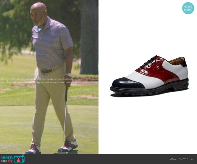 Footjoy Premiere Series Wilcox in Red/White/Blue Patent worn by Richard Webber (James Pickens Jr.) on Greys Anatomy