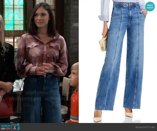 Frame Braided Waistband Jeans worn by Willow Tait (Katelyn MacMullen) on General Hospital