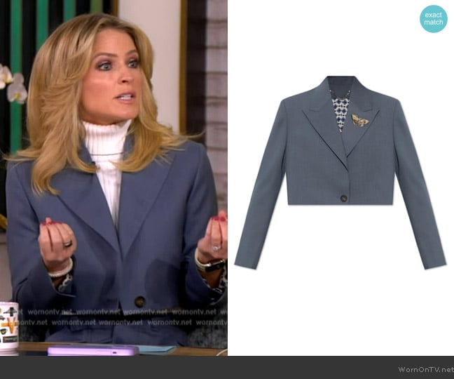 Golden Goose Deluxe Brand Single Breasted Cropped Blazer worn by Sara Haines on The View