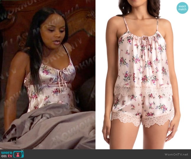 In Bloom by Jonquil My Fair Lady Short Camisole Pajamas worn by Chanel Dupree (Raven Bowens) on Days of our Lives