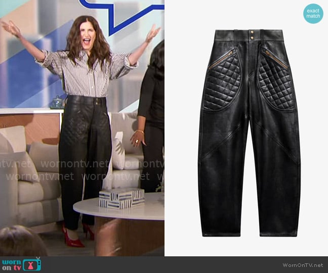 Isabel Marant Catarina Pants worn by Kathryn Hahn on The Talk