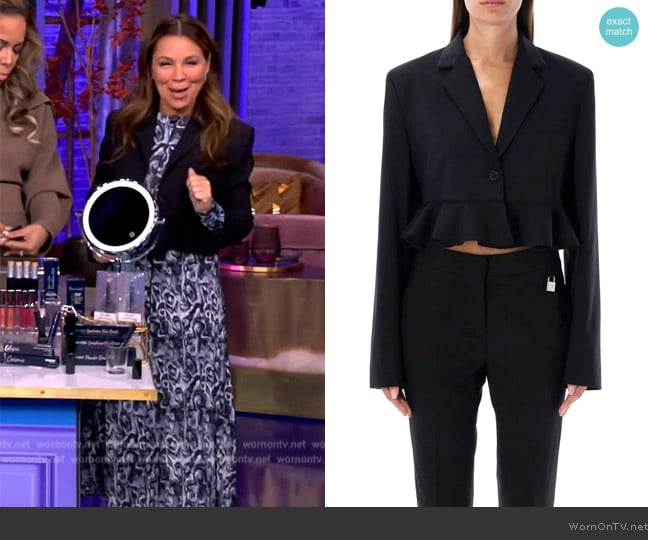 JW Anderson Ruffled-trim cropped blazer worn by Gretta Monahan on The View