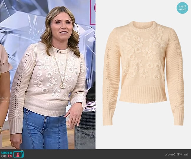 Jason Wu Collective Floral Sweater worn by Jenna Bush Hager on Today