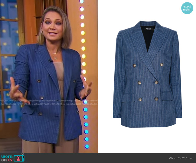 Lauren Ralph Lauren Pinstripe Blazer worn by Ginger Zee on Good Morning America