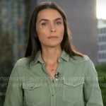 Lilia Luciano’s green button down shirt on CBS Mornings