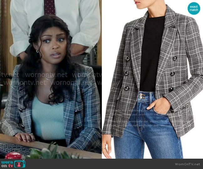 Lini Evelyn Double-Breasted Plaid Blazer worn by Daphne (Javicia Leslie) on High Potential