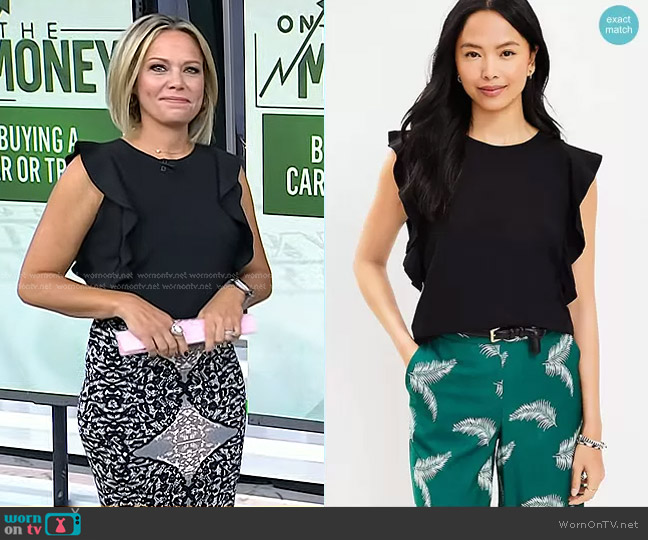 Loft Ruffle Sleeve Top worn by Dylan Dreyer on Today