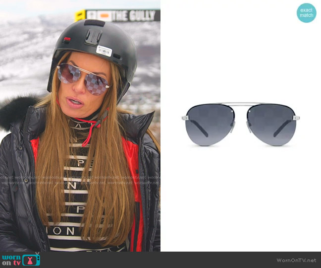 Louis Vuitton Clockwise Sunglasses in Silver worn by Britani Bateman on The Real Housewives of Salt Lake City