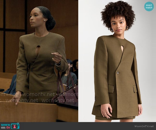 MMUSOMAXWELL Keyhole Blazer and Mini Skirt worn by Andrea Freemann (Yaya DaCosta) on The Lincoln Lawyer