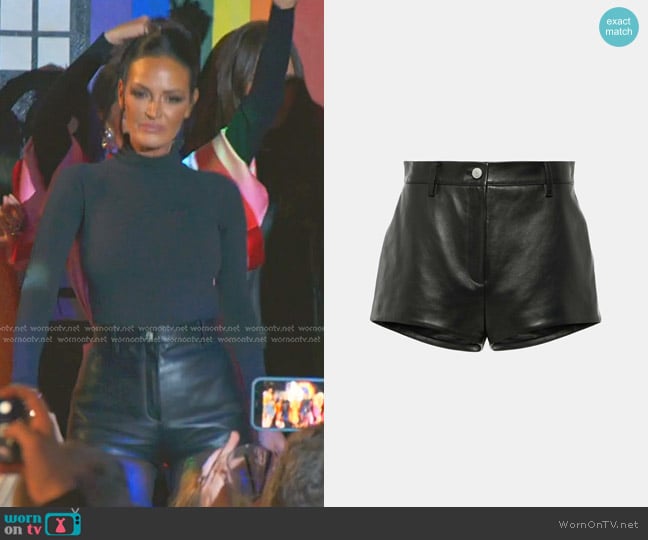 Magda Butrym High Waist Leather Shorts worn by Lisa Barlow on The Real Housewives of Salt Lake City