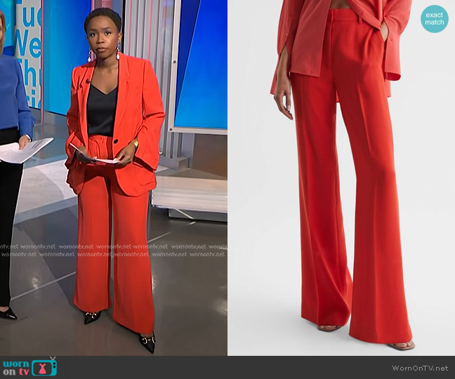 Reiss Maia Wide Leg Trousers worn by Zinhle Essamuah on NBC News Daily