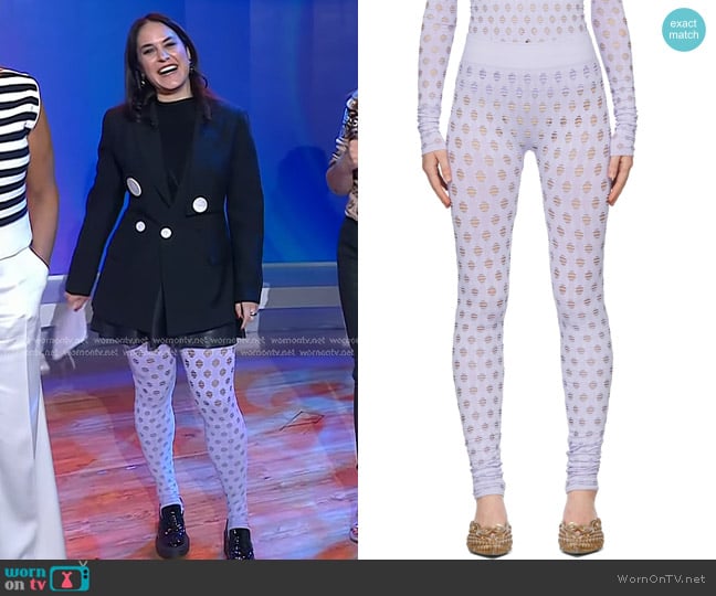 Maisie Wilen  Perforated Leggings worn by Donna Farizan on Today