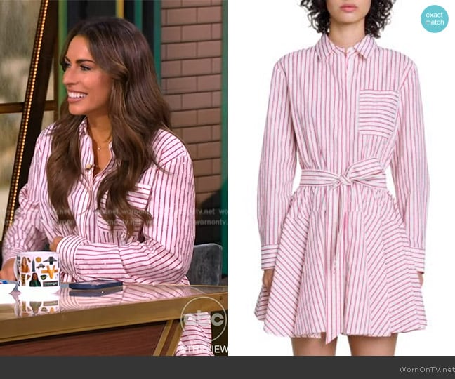 Maje Striped rhinestone short dress worn by Alyssa Farah Griffin on The View