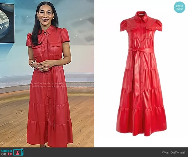 Alice + Olivia Miranda Faux Leather Dress worn by Morgan Radford on Today