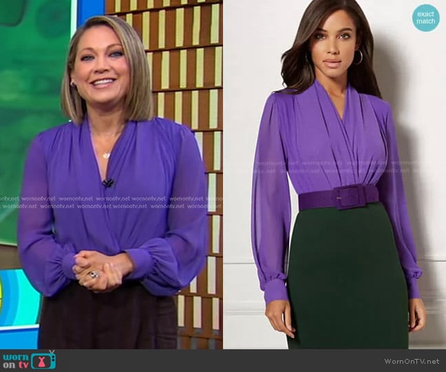 New York & Company Mila Bodysuit - Eva Mendes Collection worn by Ginger Zee on Good Morning America