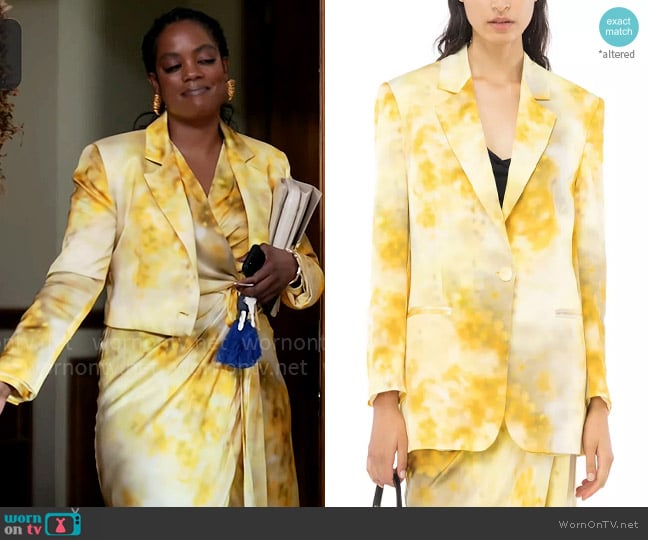 Pinko Printed Single Breasted Blazer worn by Sabrina Hollins (Novi Brown) on Tyler Perrys Sistas