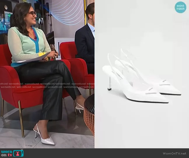 Prada Brushed Leather Slingback Pumps worn by Savannah Sellers on NBC News Daily