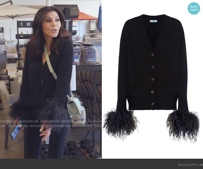 Prada Cashmere cardigan worn by Heather Dubrow on The Real Housewives of Orange County