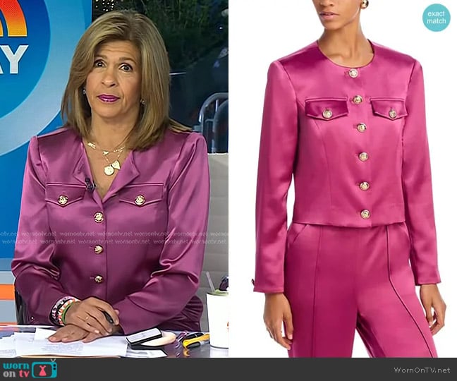 Cinq a Sept Rainer Jacket in Dark Ube worn by Hoda Kotb on Today