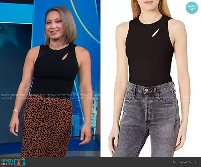 Ramy Brook Sleeveless Compact Knit Top worn by Ginger Zee on Good Morning America