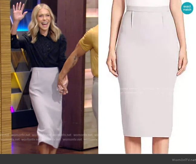 Roland Mouret Arreton Pencil Skirt worn by Kelly Ripa on Live with Kelly and Mark