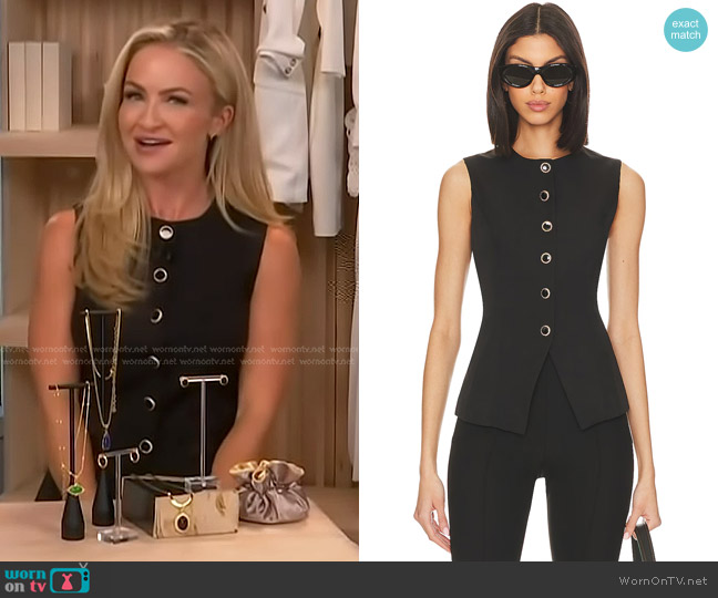 Sndys Emiliana Top in Black worn by Maria Provenzano on Access Hollywood