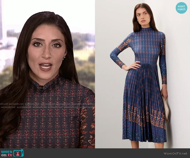 Hunter Bell Sabine Dress worn by Allie Raffa on NBC News Daily