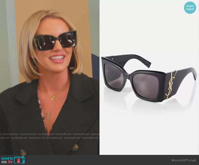 Saint Laurent SL M119 Blaze Oversized Sunglasses worn by Whitney Rose on The Real Housewives of Salt Lake City