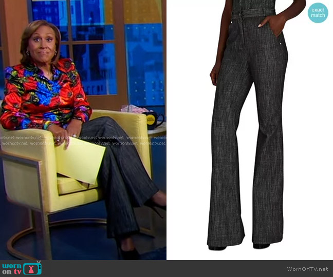 Sergio Hudson High Waist Flared Pants worn by Robin Roberts on Good Morning America