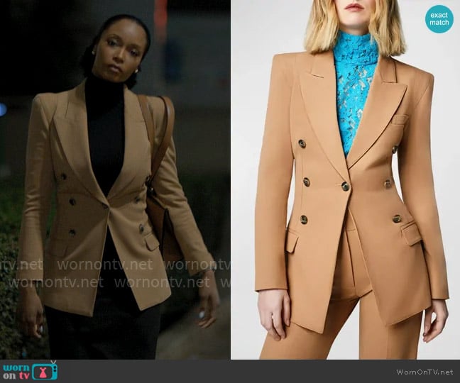 Smythe Not a DB Pagoda Wool Cutaway Blazer worn by Andrea Freemann (Yaya DaCosta) on The Lincoln Lawyer