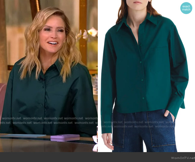 TWP Little Big Joe Cotton Button-Up Shirt worn by Sara Haines on The View