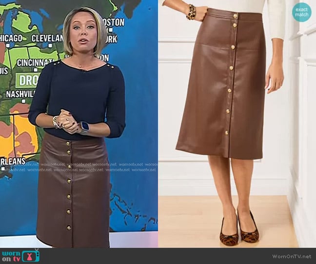 Talbots Faux Leather Skirt worn by Dylan Dreyer on Today