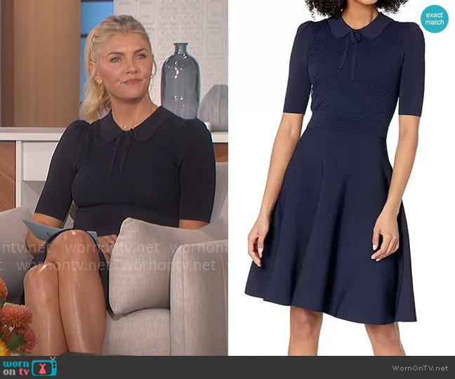 Ted Baker Hillder Mixed Stitch Knit Dress worn by Amanda Kloots on The Talk