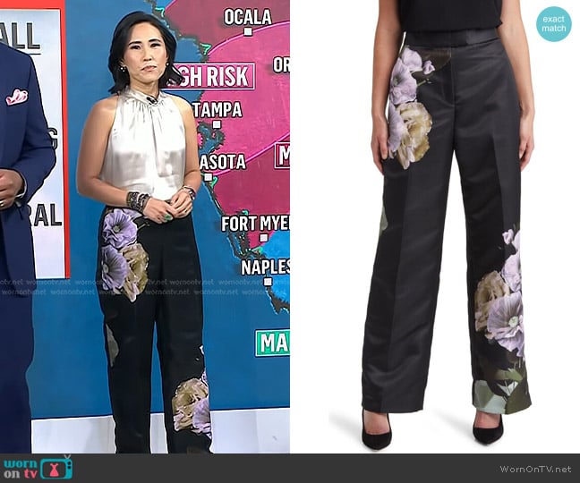 Ted Baker Nayaat High Waisted Wide Leg Pants worn by Vicky Nguyen on Today