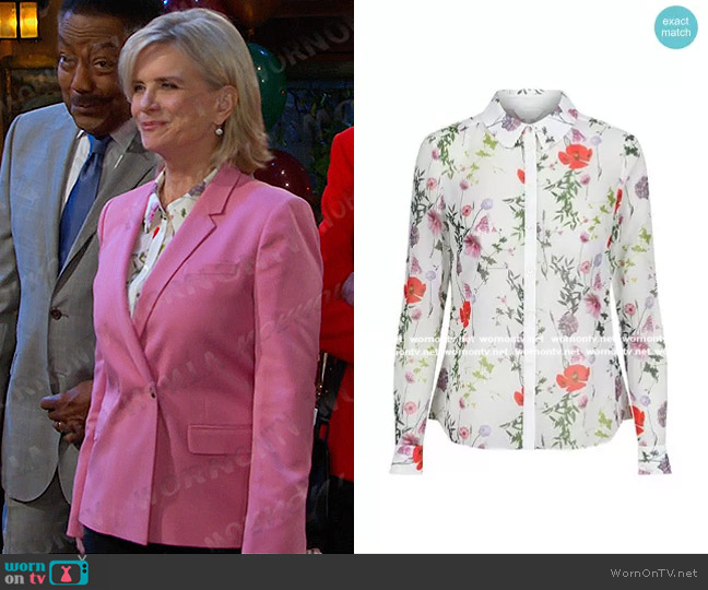 Ted Baker Shivany Hedgerow Blouse worn by Kayla Brady (Mary Beth Evans) on Days of our Lives