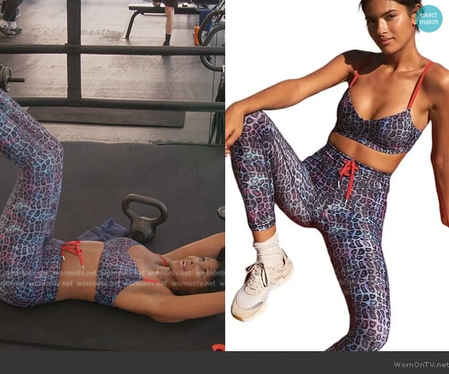 The Upside Leopard-print stretch sports bra worn by Ubah Hassan on The Real Housewives of New York City