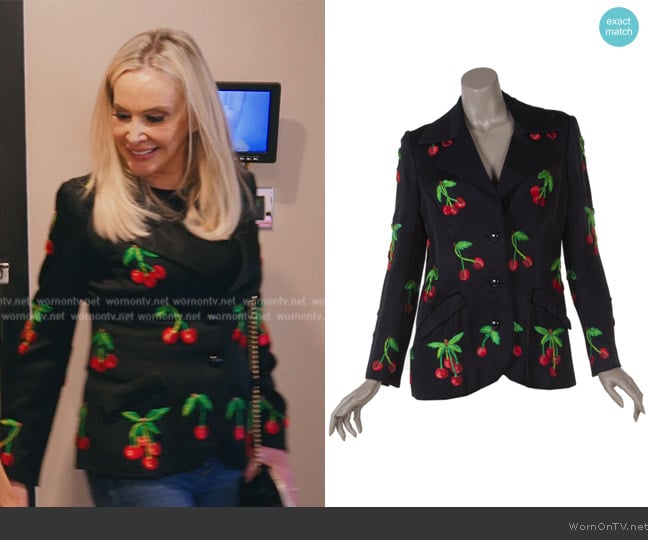 Valentino Cherry Blazer worn by Shannon Beador on The Real Housewives of Orange County