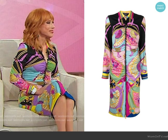 Kathy Griffin’s patchwork print shirtdress on Sherri