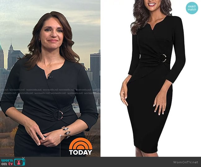 Maria’s black ring waist detail dress on Today