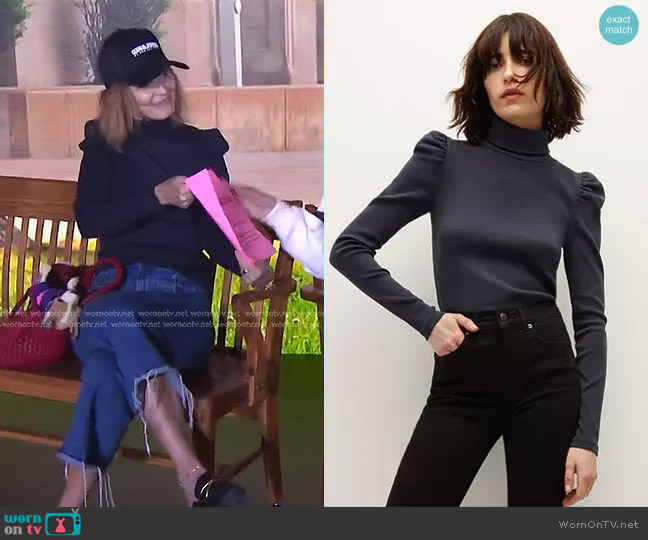 Veronica Beard Cedar Turtleneck Top worn by Savannah Guthrie on Today