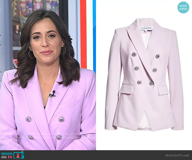 Veronica Beard Miller Dickey Jacket in Barely Orchid worn by Hallie Jackson on Today