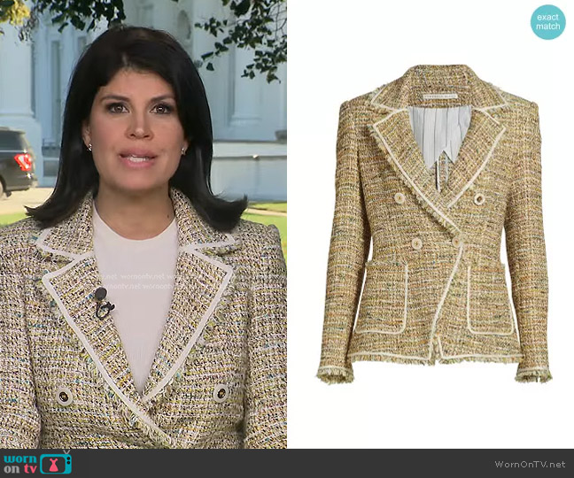 Veronica Beard Theron Jacket worn by Natalie Brand on CBS Evening News