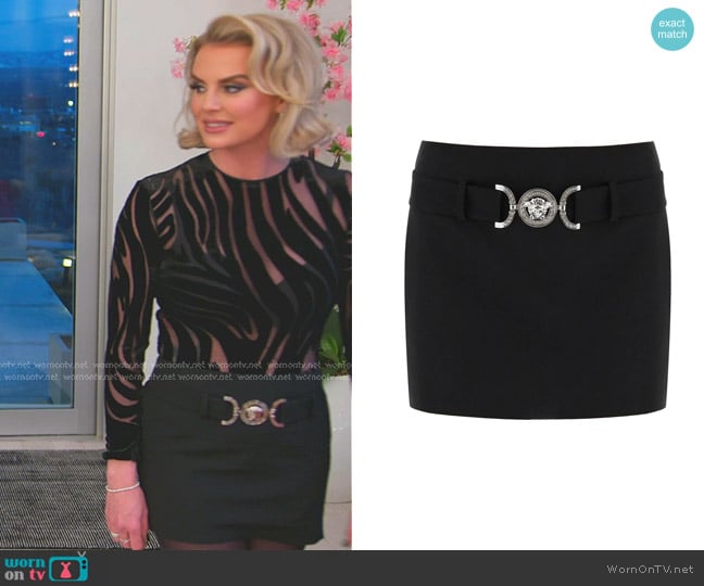 Versace Medusa Buckle Mini Skirt worn by Whitney Rose on The Real Housewives of Salt Lake City