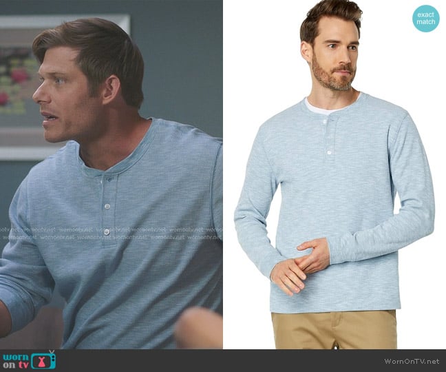 Atticus’s blue henley shirt on Greys Anatomy