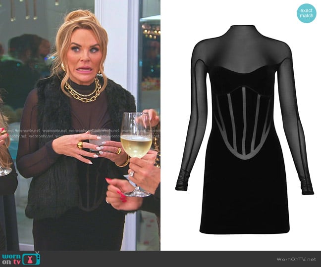 Wolford x Mugler Flock Shaping Dress  worn by Heather Gay on The Real Housewives of Salt Lake City