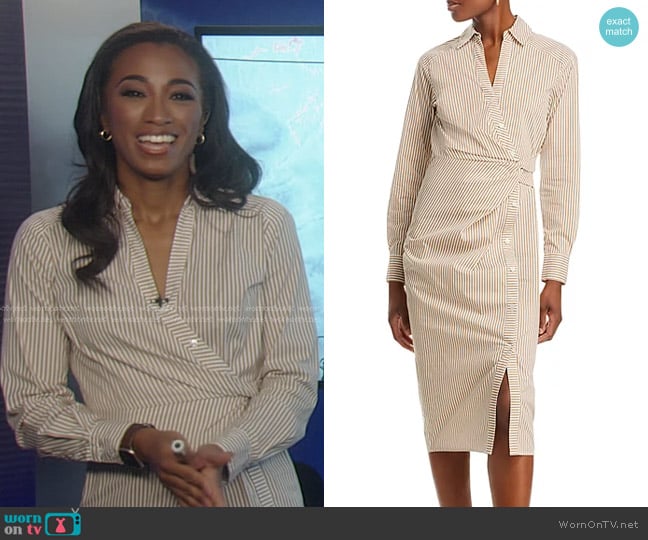 Veronica Beard Wright Stripe Cotton Shirtdress worn by Brittany Bell on Good Morning America