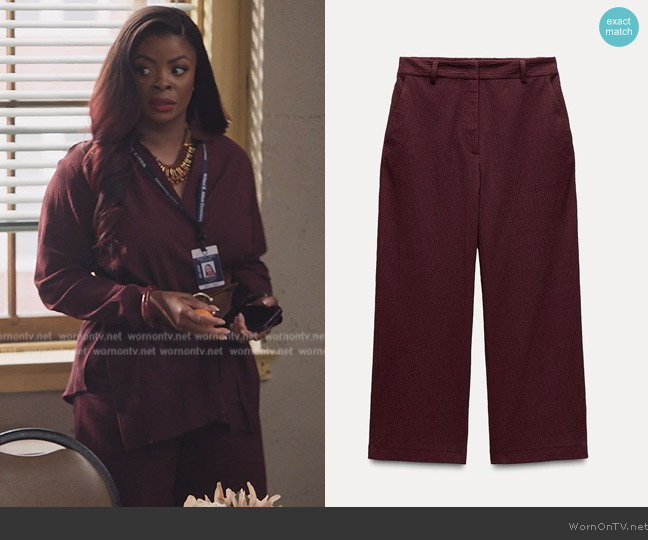 Zara Straight Leg Pants worn by Ava Coleman (Janelle James) on Abbott Elementary