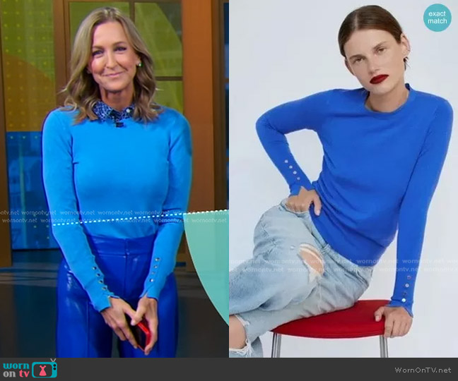 Zara Basic Knit Sweater worn by Lara Spencer on Good Morning America