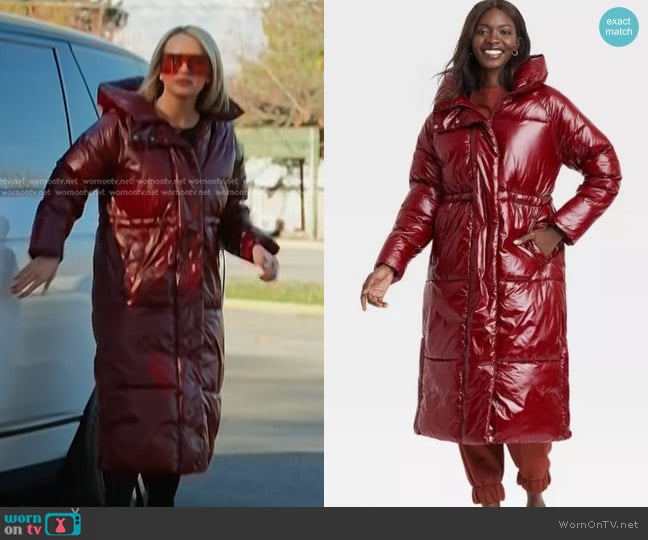 A New Day Duvet Wet Look Puffer Jacket worn by Whitney Rose on The Real Housewives of Salt Lake City